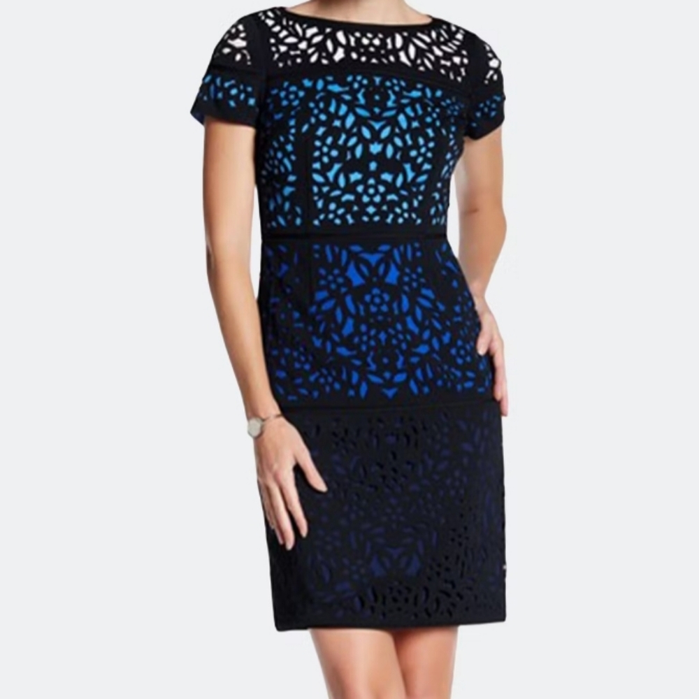 SHANI OMBRE COLORBLOCK SHEATH DRESS